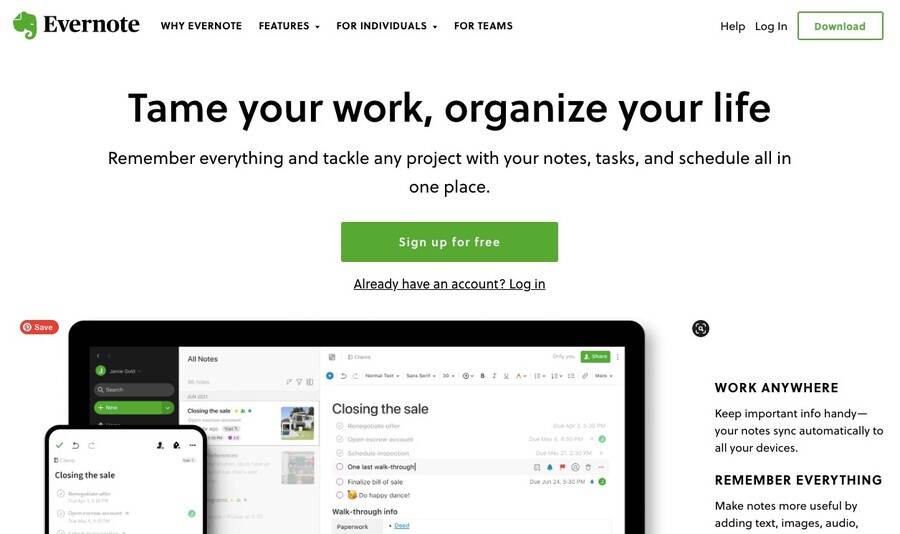 Evernote Digital Notebook